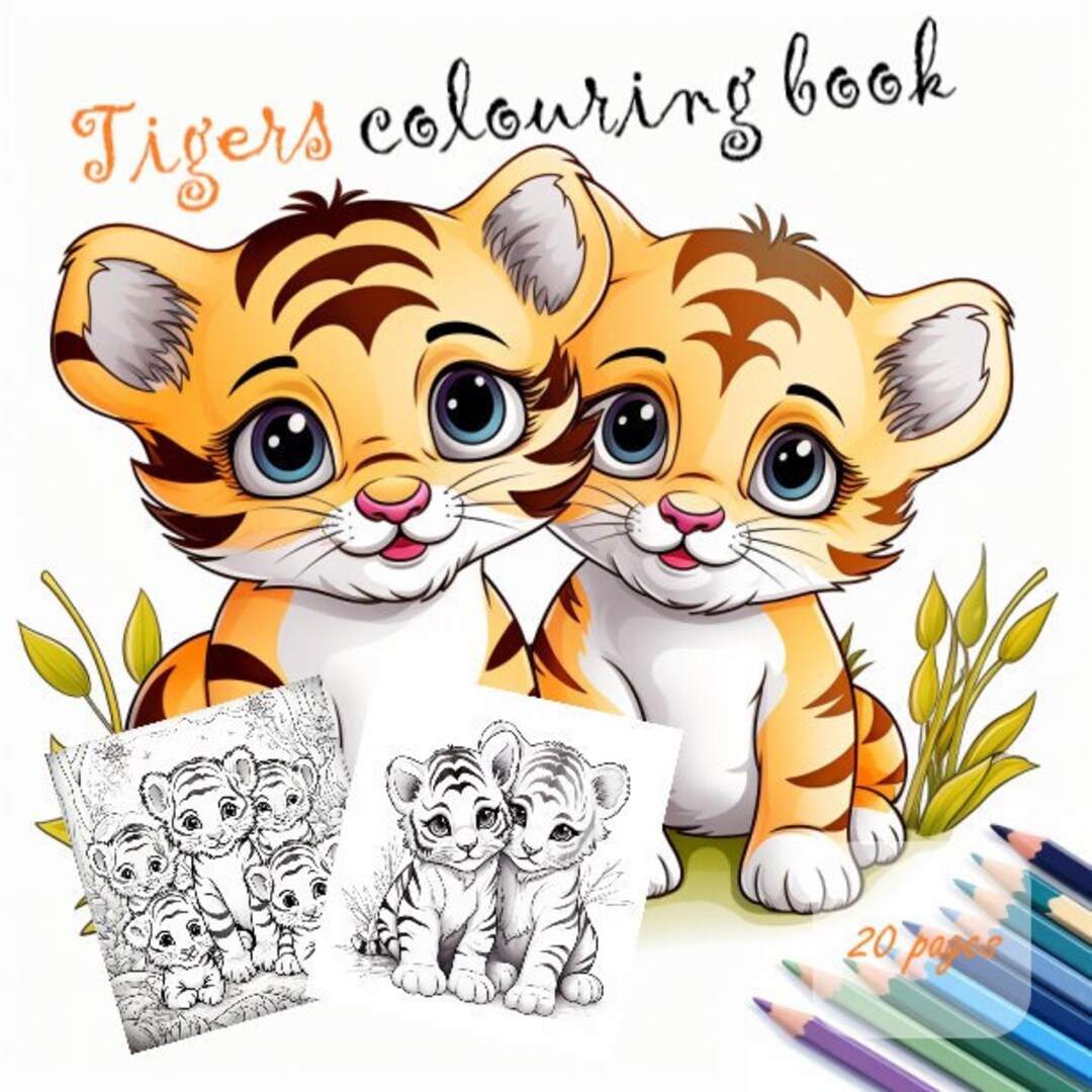 Cute Tigers Coloring Pages 20 Pages Cute Coloring Pages for Kids and