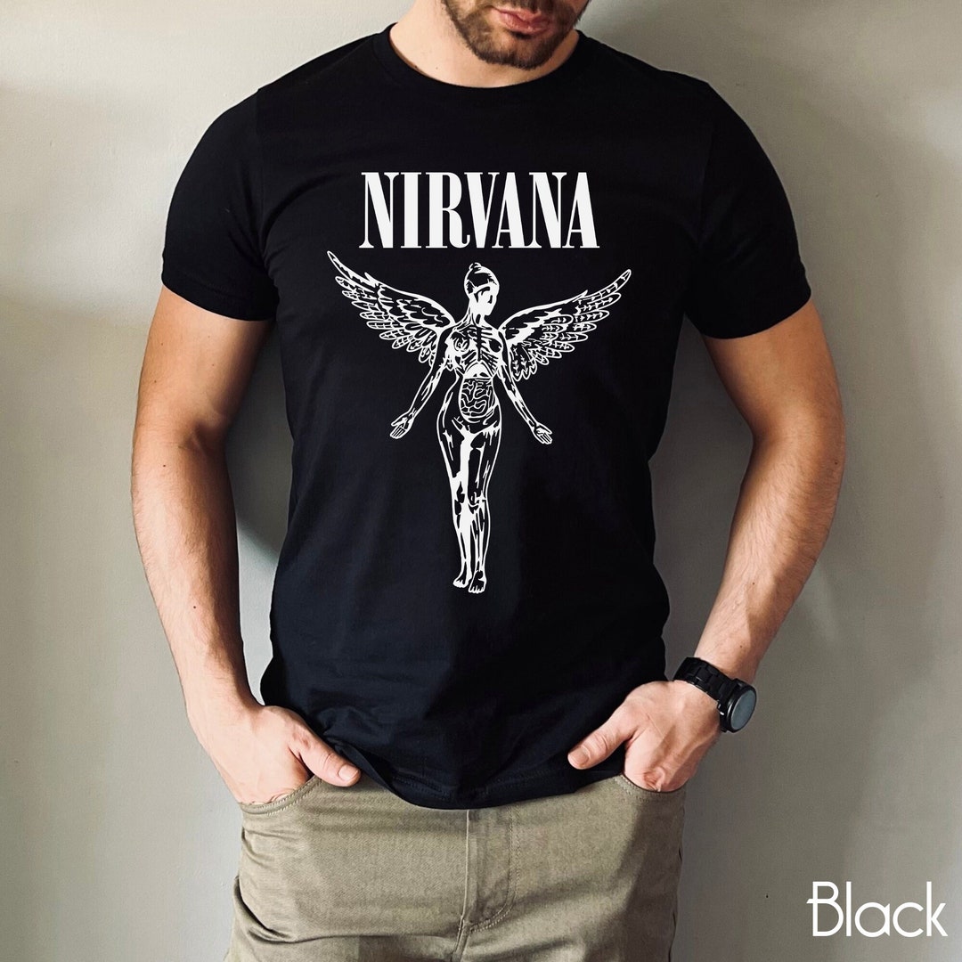 Nirvana Tshirt, Nirvana Shirt, Nirvana Big Smiley Shirt, Vintage Grunge Band Tee, Retro Music