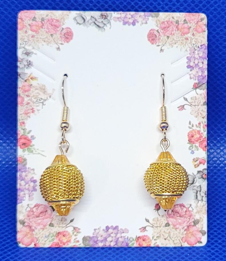 Gold Mesh Dangle Earrings