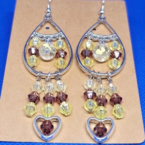 Fall Yellow & Brown Dangle Earrings