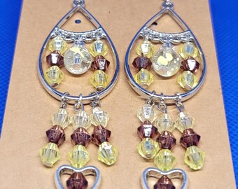 Fall Yellow & Brown Dangle Earrings