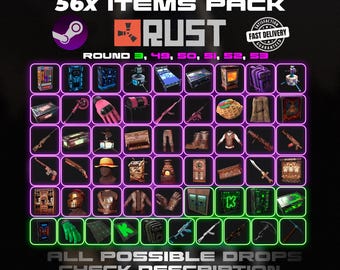 Rust Drops Mega Bundle 56 Items (Rounds 49-53 & Kick Round 3) | Fast Delivery