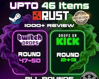 Rust Twitch Drops & Kick Drops All Rounds | Rust Game Items Skin Bundle, Fast Delivery