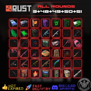 Rust Drops Mega Bundle | 44 items | Rounds 48-51 + Kick 3 | Fast Delivery