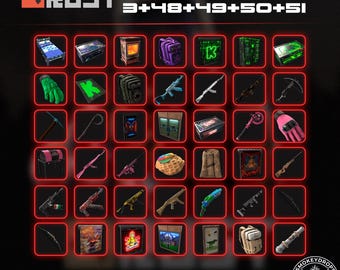 Rust Drops Mega Bundle | 44 items | Rounds 48-51 + Kick 3 | Fast Delivery