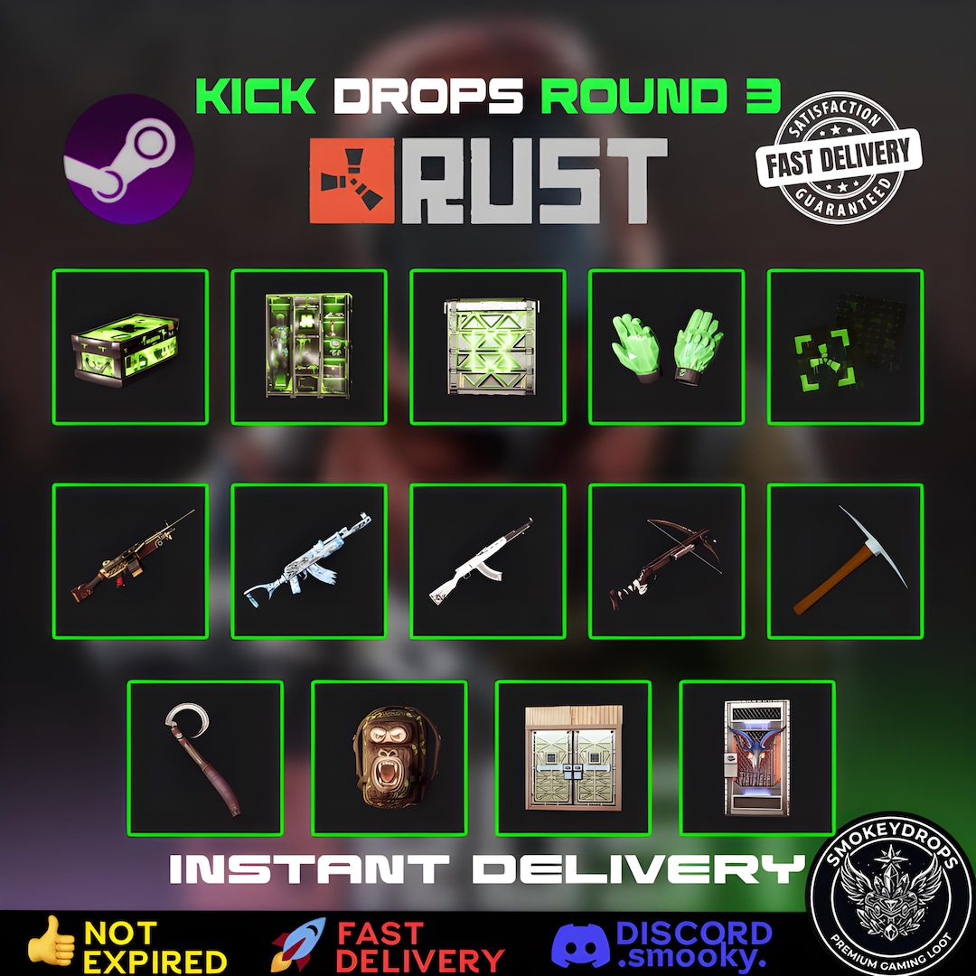 Rust Kick Drops Round 3 Full Set | 15 Items Instant Delivery - Etsy