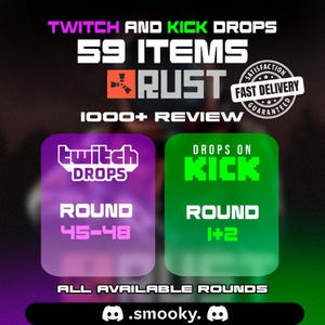 Rust Twitch & Kick Drops: Todas as rodadas disponíveis | Entrega rápida