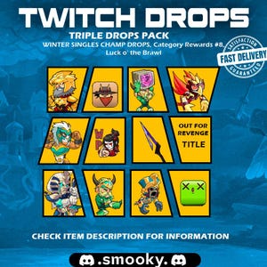 Pack Brawlhalla 3 en 1 (Skins, Emote, Titre, Avatar, Emoji) 12 éléments | Livraison rapide