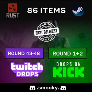 Rust Twitch & Kick Drops All Available Rounds (43, 44, 45 ,46 ,47, 48)(1 + 2) | Fast Delivery
