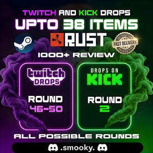 Rust Twitch Drops & Kick Drops All Rounds | Rust Game Items Skin Bundle, Fast Delivery