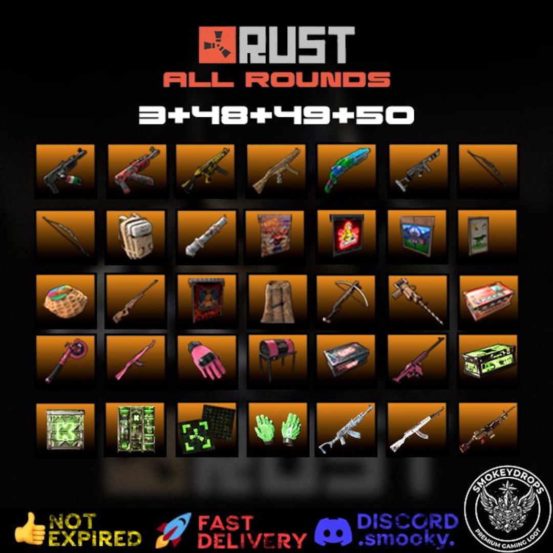 Rust Drops Mega Bundle | 39 Items | Rounds 48-50 + Kick 3 | Fast ...
