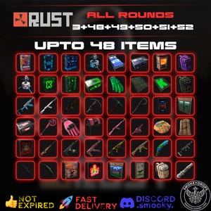 Rust Drops Mega Bundle | 48 items | Rounds 48-52 + Kick 3 | Fast Delivery