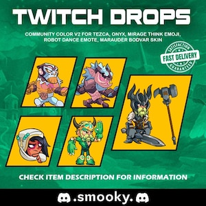 Brawlhalla – 2x CCV2, Aspecto de Bodvar Merodeador, Emote de Baile Robótico y Emoji de Pensamiento de Mirage | Entrega instantánea