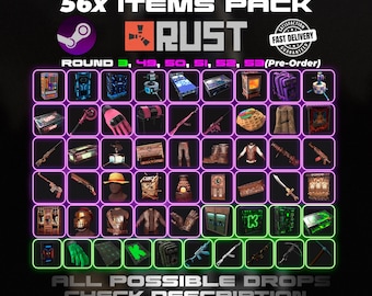 Rust Drops Mega Bundle 56 Items (Rounds 49-53 & Kick Round 3) | Fast Delivery