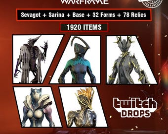Warframe Sevagot + Sarina + Base + 34 Forms + 78 Relics + 6 Adapters (2106) Items | Fast Delivery