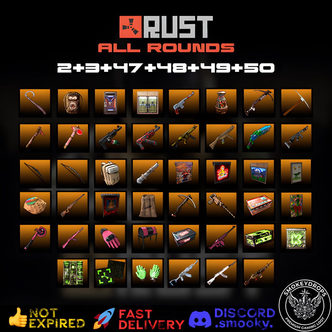 Rust Thunder Bundle Rust Drops Mega Bundle | 46 Items | Rounds 47-50 + Kick 2+3 | Fast ...