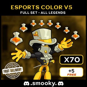 Brawlhalla - Esports V5 Full Set All Legends (65 Codes) + 5 Free Codes | Fast Delivery | Brawlhalla Codes | Pack all legends