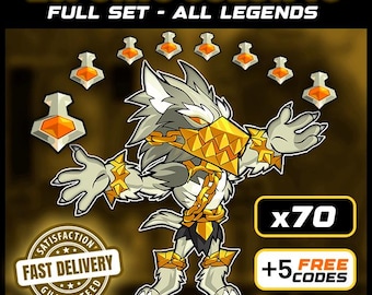 Brawlhalla – V5 70x Color Codes + 5 Free Bonus | Full Legends Set | Instant delivery