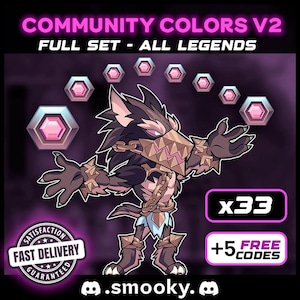 Brawlhalla – CCV2 33x (Pre-Order) Community Color V2 Codes + 3 Free Bonus | Half Legends Pack | Instant delivery