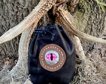 Dragon Eye Leather Dice Bag ~Handmade Fantasy RPG Pouch