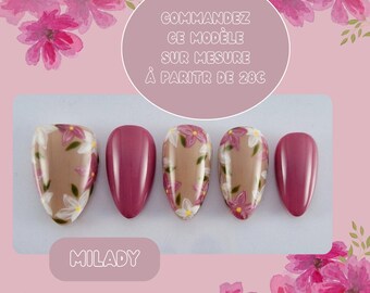 MILADY 10 capsules faux ongles sur mesure