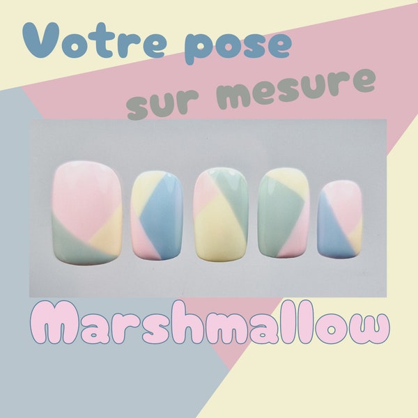 MARSHMALLOW 10 capsules faux ongles sur mesure