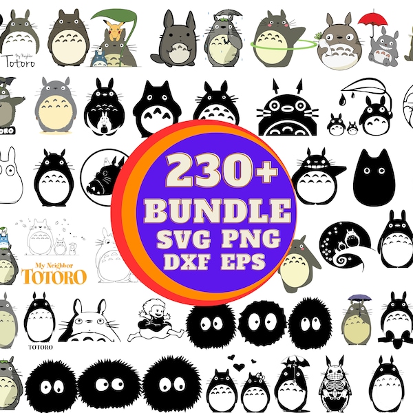 My Neighbor Totoro SVG Bundle, Png, Svg, Dxf, Eps, digital files, instant download