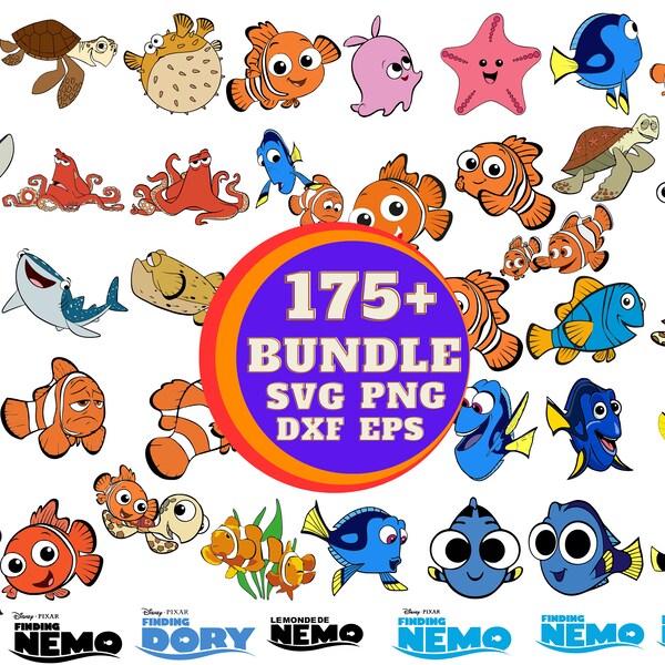 Finding Nemo Svg Bundle PNG,SVG,DXF, eps, digital files, instant download