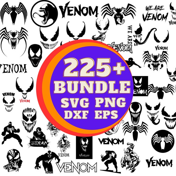Venom Svg Bundle, Png, Svg, Dxf, Eps, digital files, instant download
