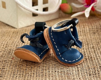 Handmade Leather Shoe Keychain: Miniature Boot Keyring