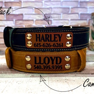 Wide dog collar for large dog, Thick dog collar personalized, Leather dog collar, Dog collar girl, Dog collar boy, Real solid dog collar