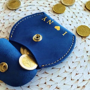 Personalisierter Leder Münzbeutel Schlüsselanhänger: Handgemachtes Crazy Horse Leder Portemonnaie