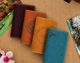 Portapasaportes de cuero personalizado: Cartera de viaje grabada a medida