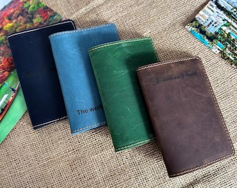 Funda para pasaporte de piel grabada de Caballo Loco - Billetera de viaje personalizada