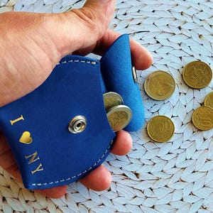 Personalized Leather Coin Pouch: Handmade Crazy Horse Leather, Custom Engraved