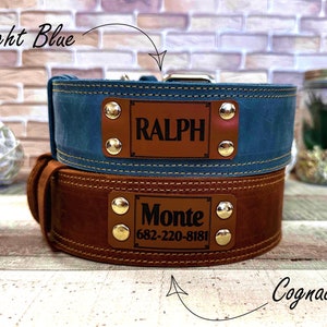 Wide dog collar for large dog, Thick dog collar personalized, Leather dog collar, Dog collar girl, Dog collar boy, Real solid dog collar