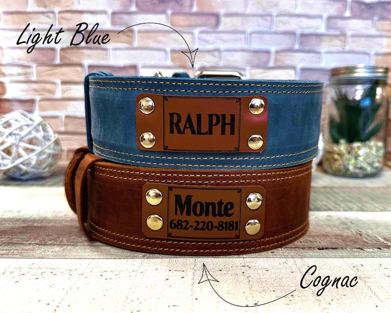 Wide dog collar for large dog, Thick dog collar personalized, Leather dog collar, Dog collar girl, Dog collar boy, Real solid dog collar