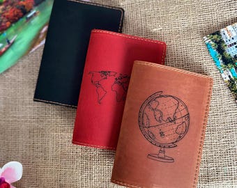 Porta pasaporte de cuero personalizado: billetera de viaje con grabado personalizado