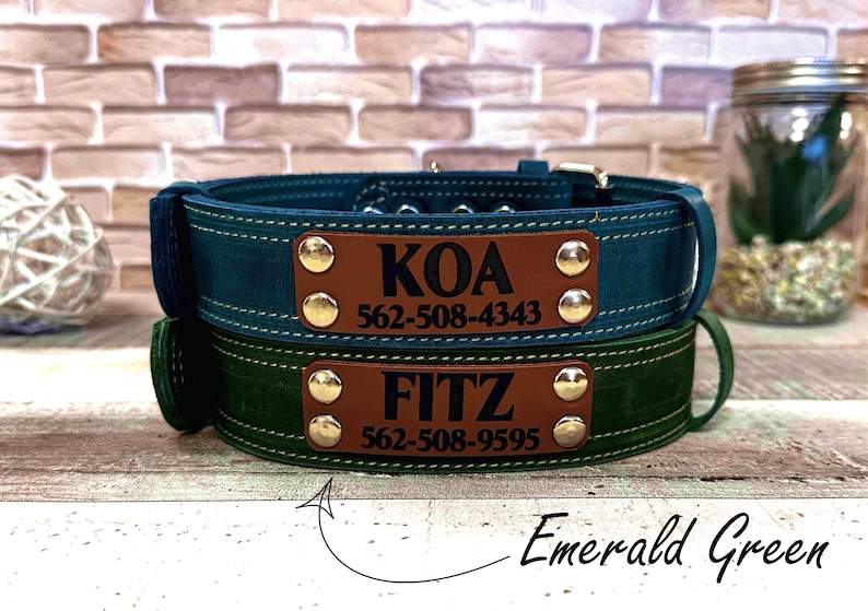 Wide dog collar for large dog, Thick dog collar personalized, Leather dog collar, Dog collar girl, Dog collar boy, Real solid dog collar