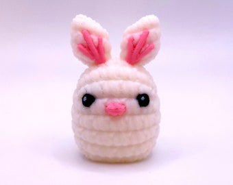 Crochet Amigurumi Jojo the Bunny, Woobles 3D Printed Keychain