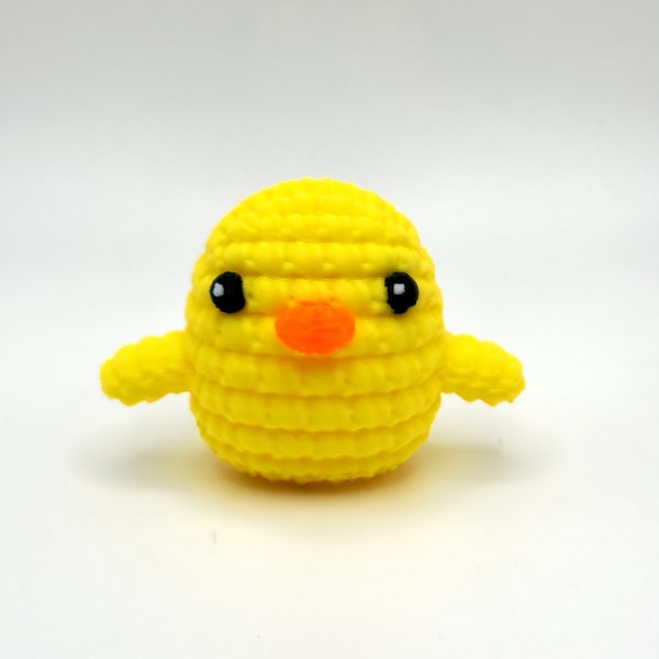 Crochet Amigurumi Kiki the Chick, Woobles 3D Printed Keychain