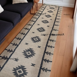 Vintage Stair Kilım Runner Rug Handmade Large Rug Wool Jute Hallway Runner Bohemian Handwoven Décor Rug Outdoor Oriental Washable Rug