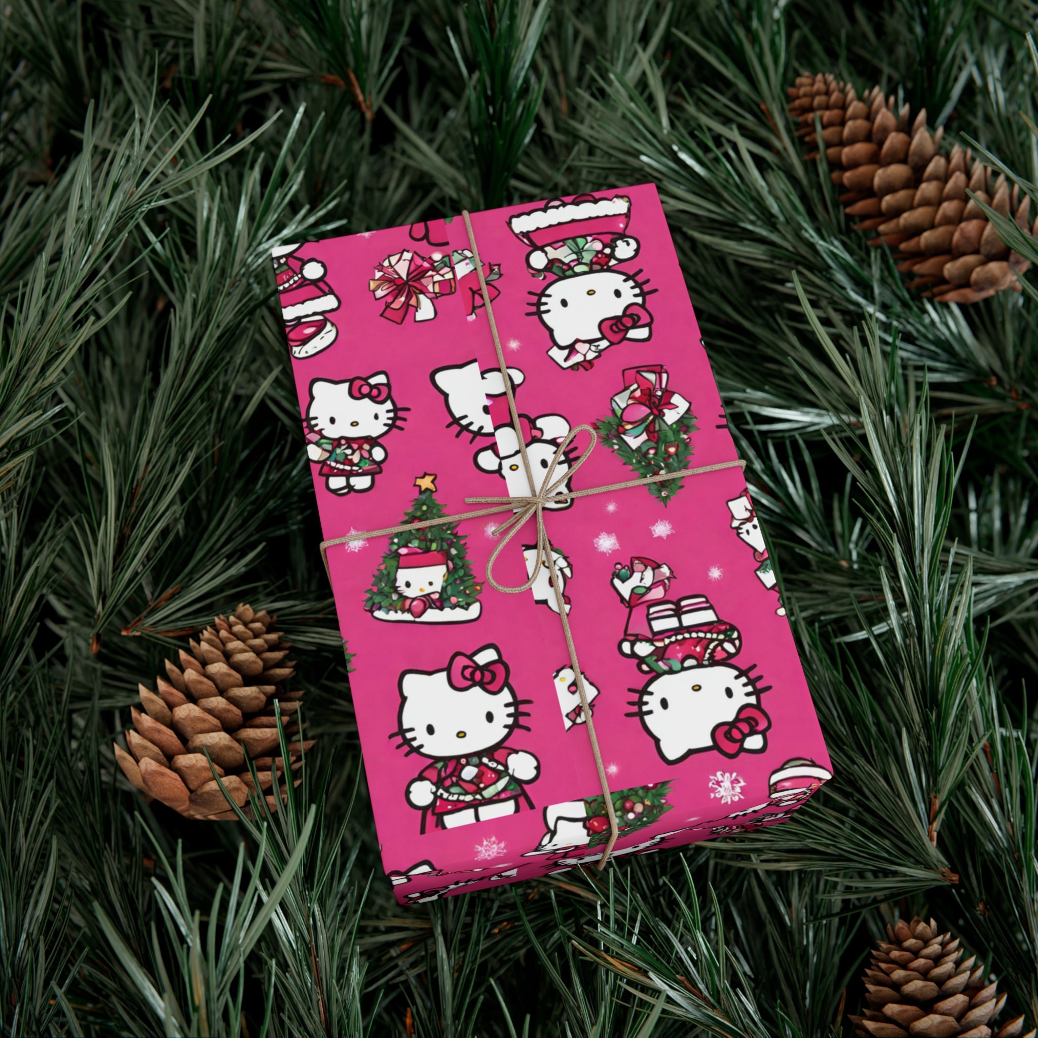 Hello Kitty Wrapping Paper, Christmas Wrapping Paper, Birthday Gift Wrapping Paper sold by