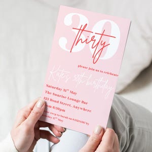 30th Birthday Party Invitation – Canva Template | Editable Digital Download