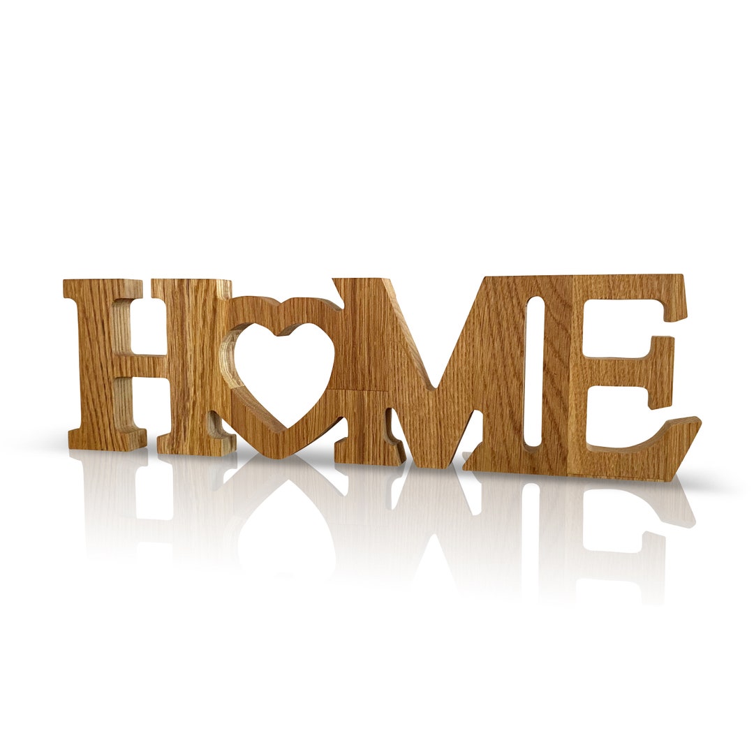 HOME Lettering Oak Wood - Etsy