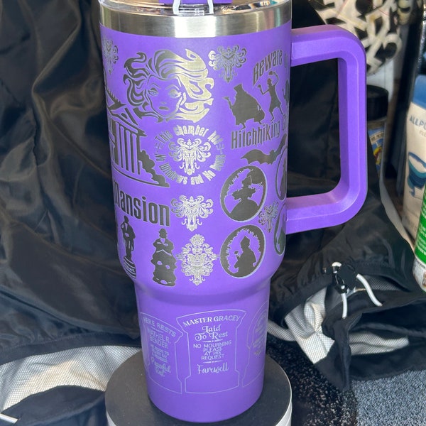 Vaso grabado de 40 oz de Haunted Mansion
