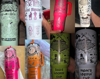 Fort Wilderness Inspired, Haunted Mansion and Pirates of the Caribbean Inspired 40 oz Tumblers