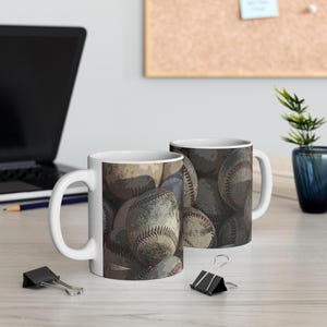 Baseballs Mug, Sports Coffee Cup, Baseball Fan Gift, Sports Lover Mug, Game Day Drinkware, Baseball Themed Kitchen Decor
