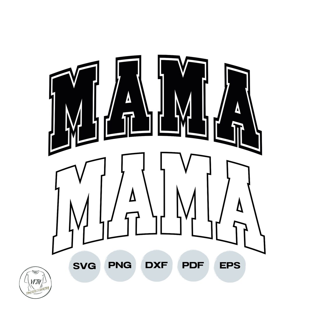 Mama Varsity Svg Mama Varsity Curved Svg Mama Varsity Letter - Etsy