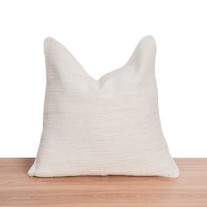 White Woven Neutral Pillow Cover, Neutral Striped Pillow, Contemporary Pillow, Modern Decor, Textured Throw Pillow, Trendy Decor Pillow